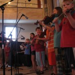 Calling family dance at Suzuki Institute camp in Rochester, VT